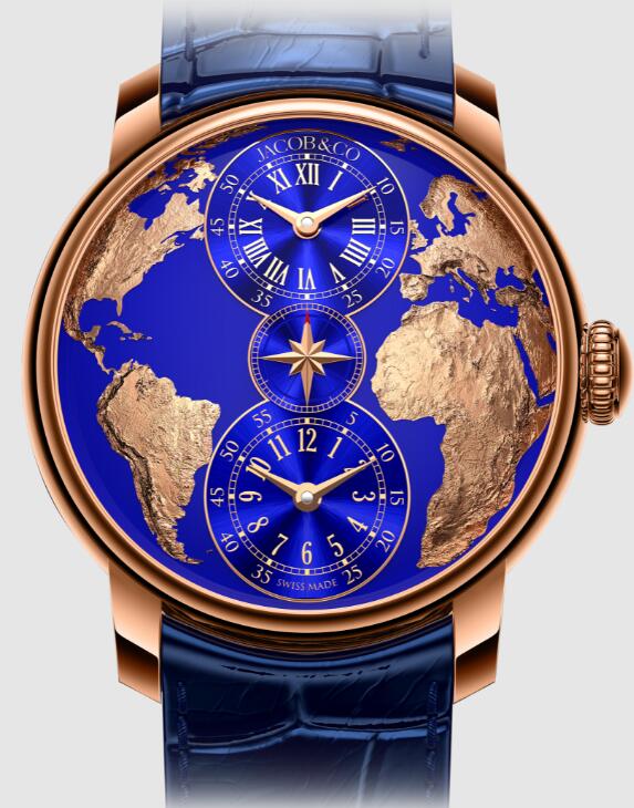 Review Jacob & Co The World Is Yours Dual Time Zone DT100.40.AA.AA.ABALA Replica watch - Click Image to Close